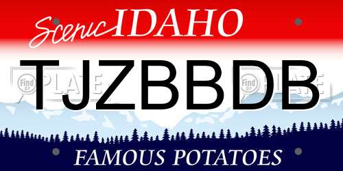 TJZBBDB Idaho License Plate