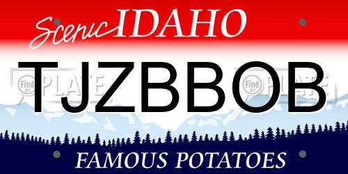 TJZBBOB Idaho License Plate