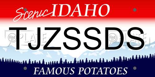 TJZSSDS Idaho License Plate