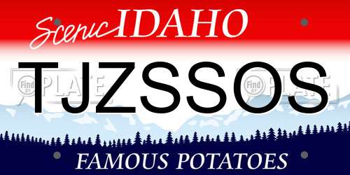 TJZSSOS Idaho License Plate
