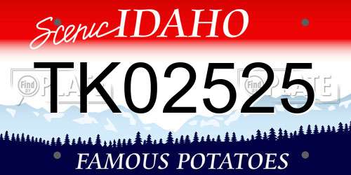 TK02525 Idaho License Plate