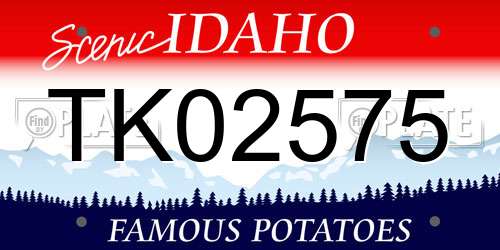 TK02575 Idaho License Plate