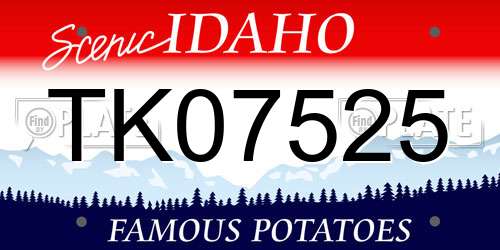TK07525 Idaho License Plate