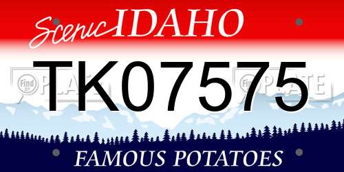 TK07575 Idaho License Plate
