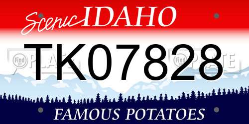 TK07828 Idaho License Plate