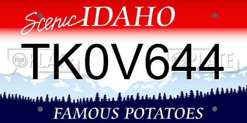 TK0V644 Idaho License Plate