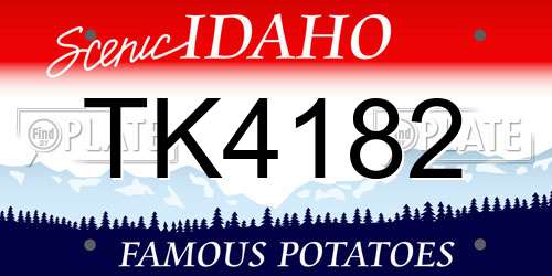 TK4182 Idaho License Plate