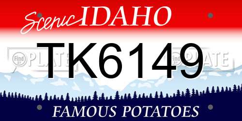 TK6149 Idaho License Plate