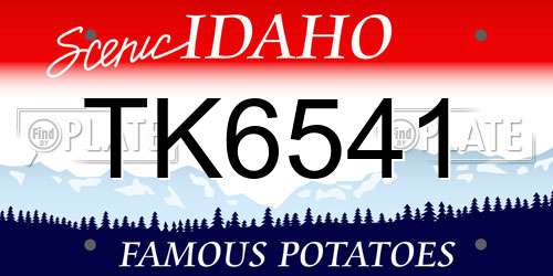 TK6541 Idaho License Plate