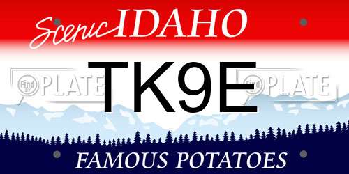 TK9E Idaho License Plate