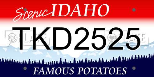 TKD2525 Idaho License Plate
