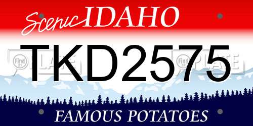 TKD2575 Idaho License Plate