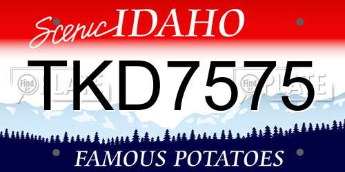TKD7575 Idaho License Plate
