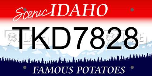 TKD7828 Idaho License Plate