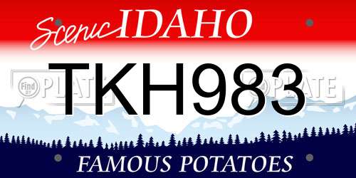 TKH983 Idaho License Plate