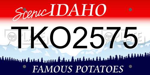 TKO2575 Idaho License Plate