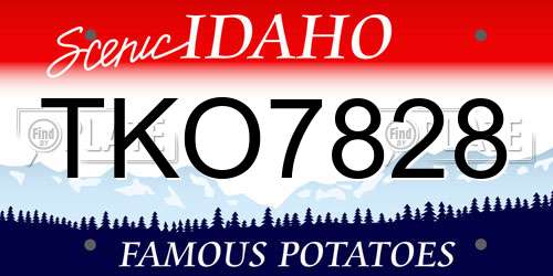 TKO7828 Idaho License Plate