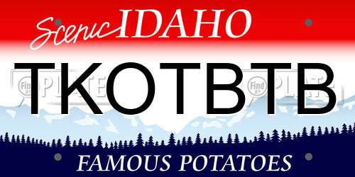 TKOTBTB Idaho License Plate