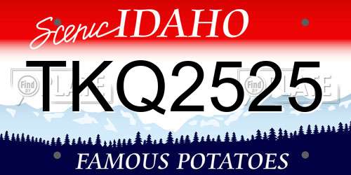 TKQ2525 Idaho License Plate