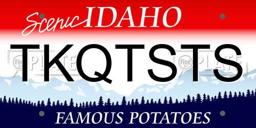 TKQTSTS Idaho License Plate