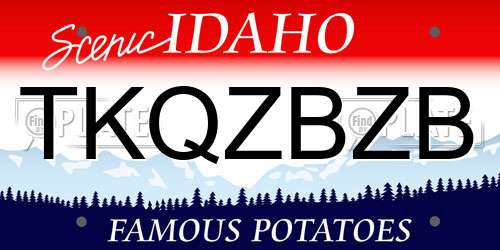 TKQZBZB Idaho License Plate