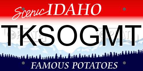 TKSOGMT Idaho License Plate