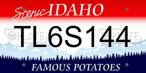 TL6S144 Idaho License Plate