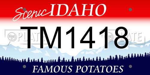 TM1418 Idaho License Plate