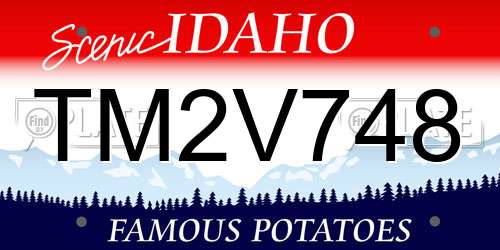 TM2V748 Idaho License Plate