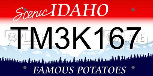 TM3K167 Idaho License Plate