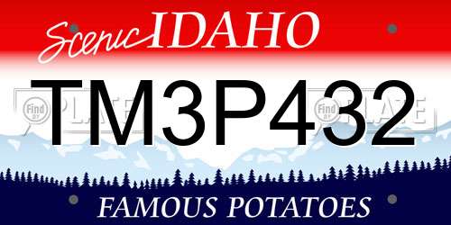TM3P432 Idaho License Plate