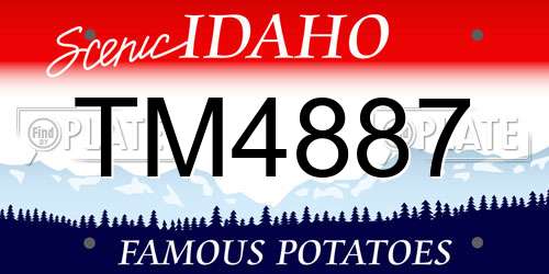 TM4887 Idaho License Plate
