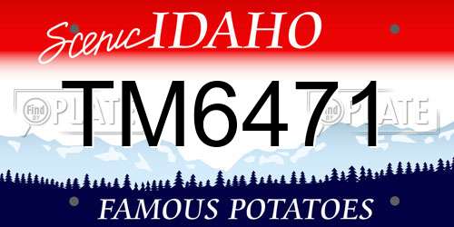 TM6471 Idaho License Plate