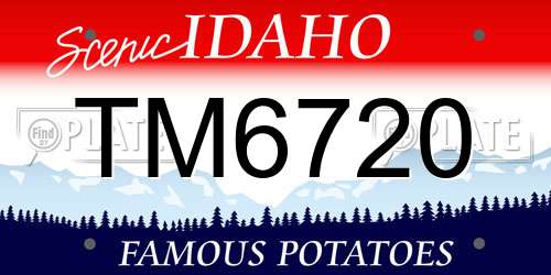 TM6720 Idaho License Plate