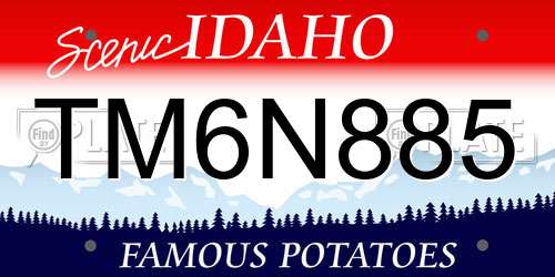 TM6N885 Idaho License Plate