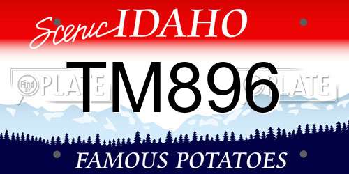 TM896 Idaho License Plate
