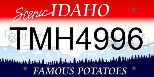 TMH4996 Idaho License Plate