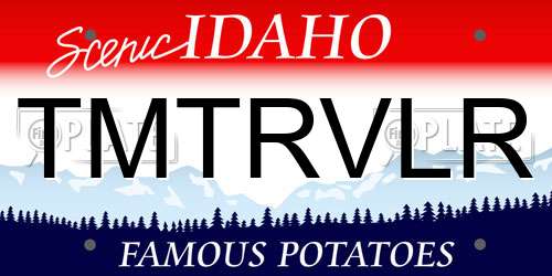 TMTRVLR Idaho License Plate