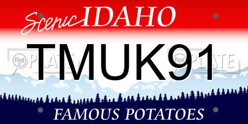 TMUK91 Idaho License Plate