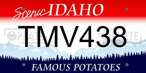 TMV438 Idaho License Plate