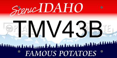 TMV43B Idaho License Plate