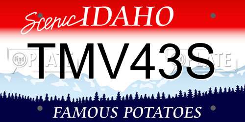 TMV43S Idaho License Plate