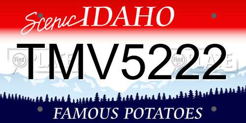 TMV5222 Idaho License Plate