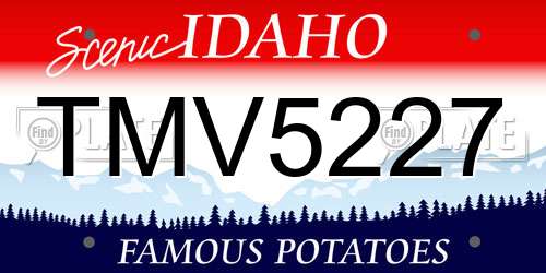 TMV5227 Idaho License Plate