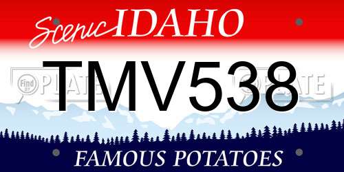 TMV538 Idaho License Plate