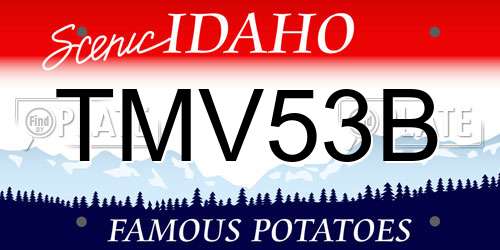 TMV53B Idaho License Plate