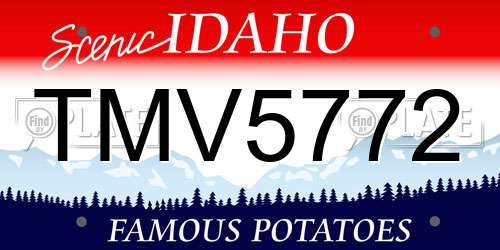 TMV5772 Idaho License Plate