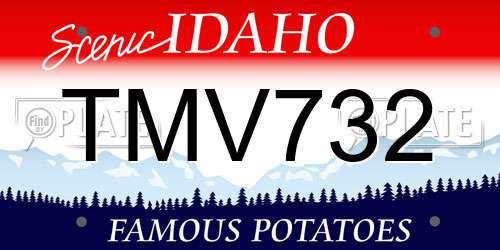 TMV732 Idaho License Plate