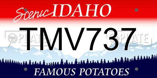 TMV737 Idaho License Plate