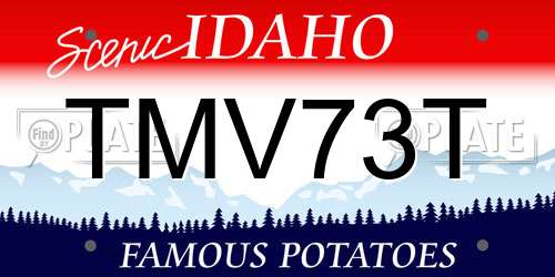 TMV73T Idaho License Plate